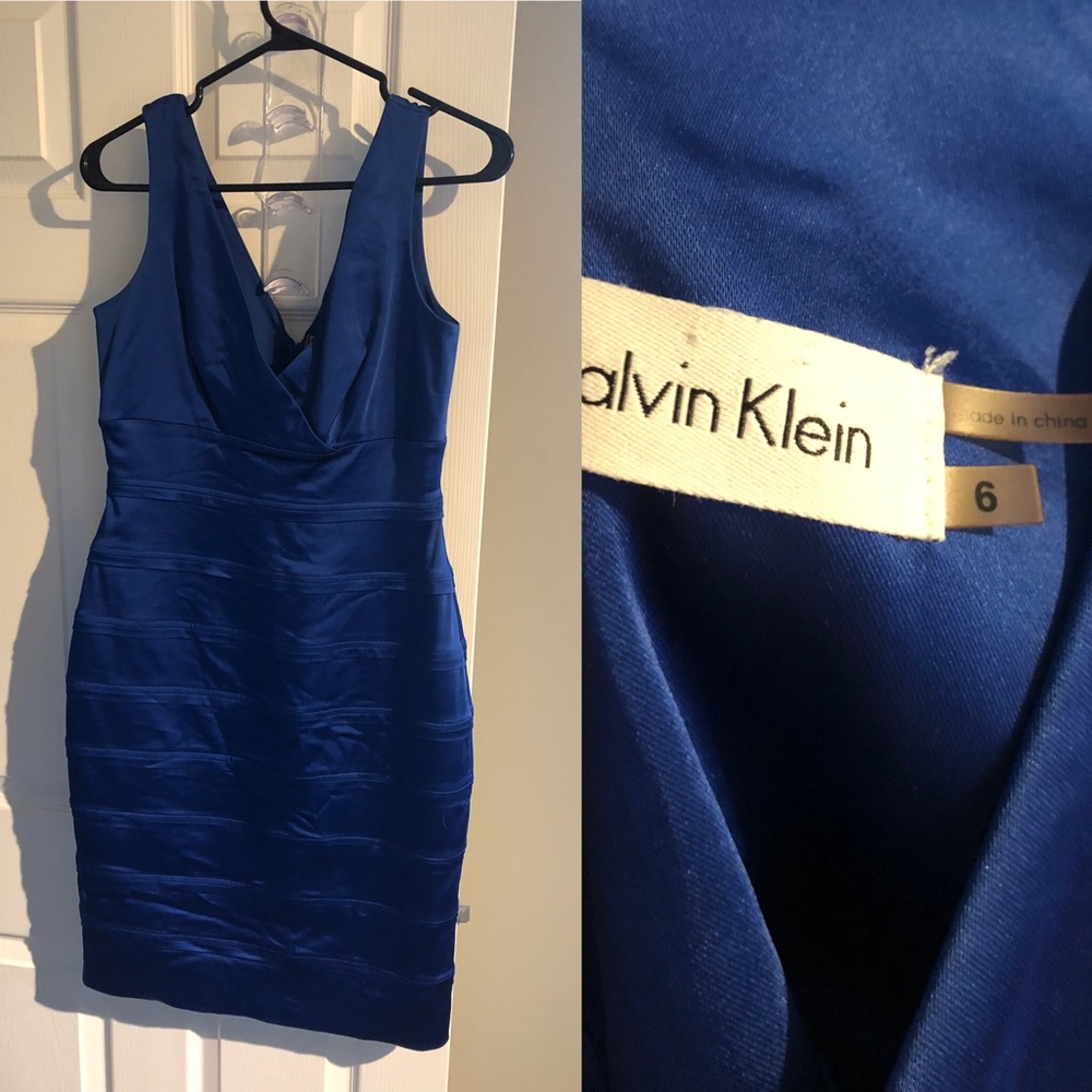 Calvin Klein Lapis Blue Party Dress